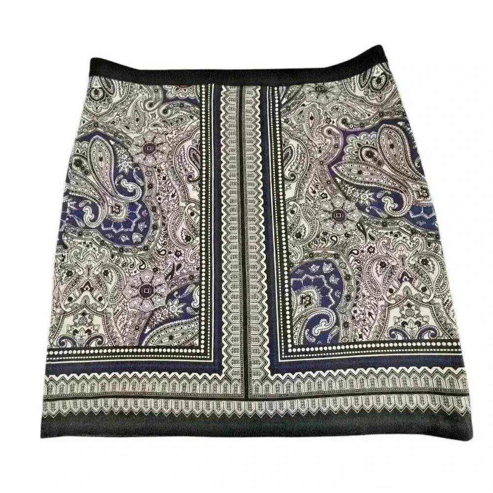 Rafaella Paisley Stretch Lined Skirt Size 14